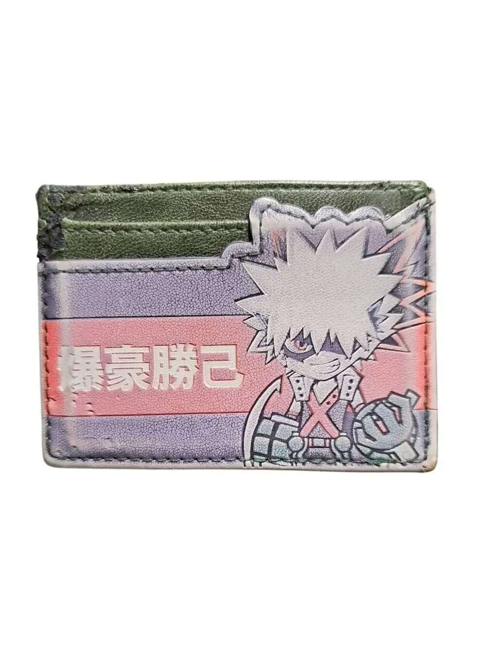 Anime Wallet Card Holder 4x3 – Katsuki Bakugo Design – Heavy Wear – Read